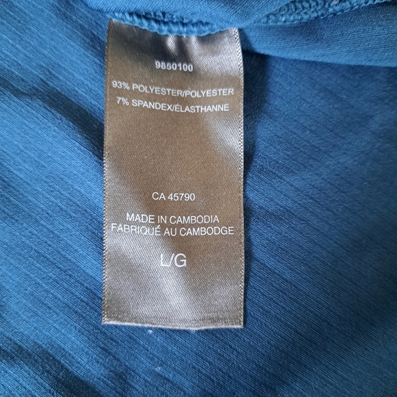 Danskin Active Top Ribbed Women's Large Blue Long Sleeved Crewneck Tee - Picture 11 of 16